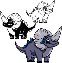 Dinosaur triceratops vector
