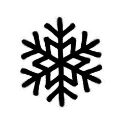 Sprayed snowflakes with overspray in black over white. Vector illustration.