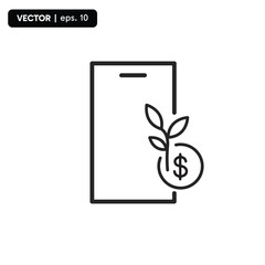 saving investment icon on mobile phone. investing using mobile phones. vector eps 10
