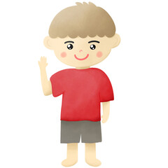 Hand drawn cute boy png illustration .