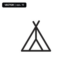 camping tent icon, a resting tool when camping, on a white background. vector eps 10