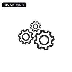 gear settings icon, settings center icon, with a white background. vector eps 10