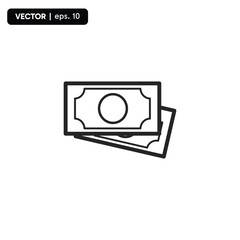financial icons, banknotes and coins icons for transactions, on a white background. vector eps 10