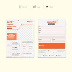 School flyer design and School admission kids education flyer premium vector template Design