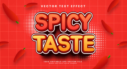 Spicy taste editable text style effect. Vector text effect for spicy products or food menu.