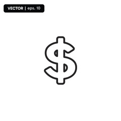 Obraz premium dollar icon, the world's international financial icon, on a white background. vector eps 10