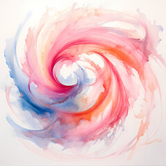 an abstract whirlwind featuring sakura elements with watercolor-inspired strokes influenced by quantum mechanics