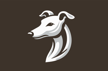 Beautiful greyhound dog. Modern stylish logo