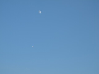 moon and airplane