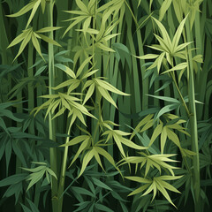Fototapeta premium Bamboo Pattern: A subtle bamboo pattern with natural green hues and simple lines.