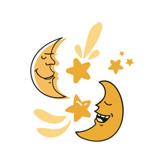 Fun Decorative Cresent Moon Doodle