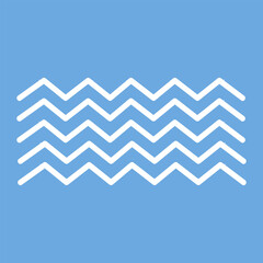 Waves icon ocean on a blue background