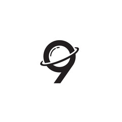 9 and Planet logo or icon design