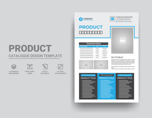 Technical Data Sheet Template Price Table Flyer Design - obrazy, fototapety, plakaty