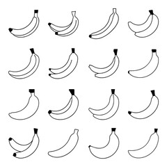 Set of banana icon. Pictogram vector design.