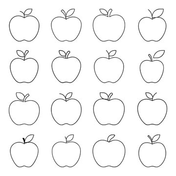 Set of apple icon. Pictogram vector design.
