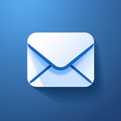 Communication in the digital age: 3D email icon on vibrant blue background