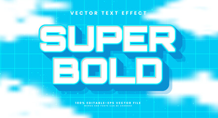 Blue editable text style effect. Vector text effect with a simple, solid style.