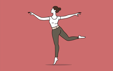 Fototapeta na wymiar Illustration of a ballerina dancing