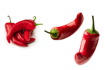 Red hot chili pepper isolated on a white background.