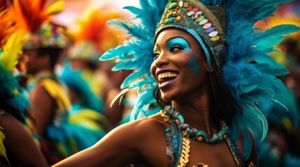 Brazilian wearing Samba Costume. Rio carnival