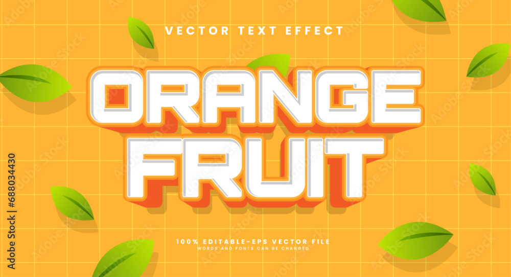 Aufkleber orange fruit editable text style effect. vector text effect with a minimalist orange color.