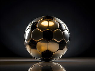Soccer ball isolated on a black background, representing the essence of the sport with its sleek...