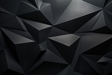 Experience the visual intrigue of a black triangular abstract background with a textured grunge surface in 3D rendering. - obrazy, fototapety, plakaty
