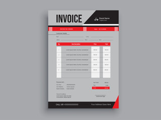 Invoice Design. Business invoice form template. Invoicing quotes, money bills or pricelist and payment agreement design templates. Tax form, 
bill graphic or payment receipt.