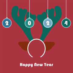 Happy New Year 2024 card vector illustration - 688035292