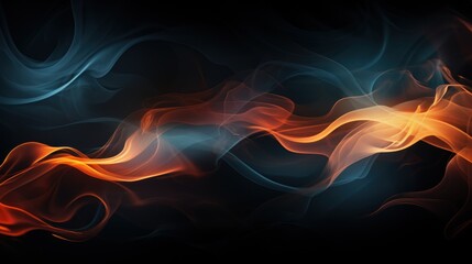 Obraz premium Abstract white smoke swirl with black background