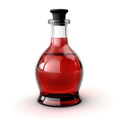 Red potion bottle. Love potion  isolated in white color