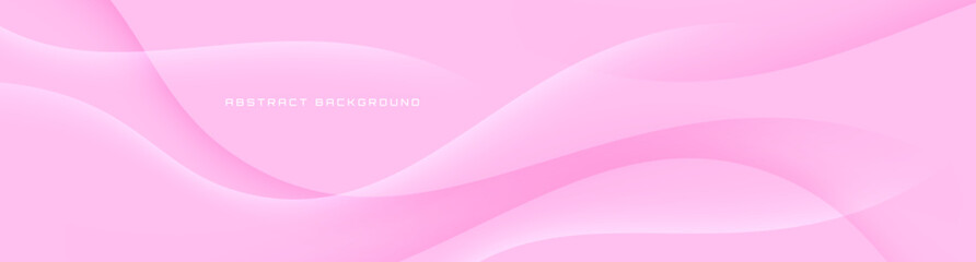 3D pink geometric abstract background overlap layer on bright space with waves decoration. Minimalist modern graphic design element cutout style concept for banner, flyer, card, or brochure cover