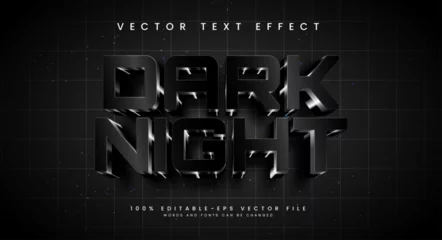 Foto op Canvas Dark night editable text style effect. Vector text effect with dark black color. © Arta Digital