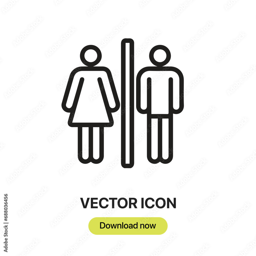 Leinwandbilder Toilet icon vector. Linear-style sign for mobile concept and web design. Toilet symbol illustration. Pixel vector graphics - Vector.	