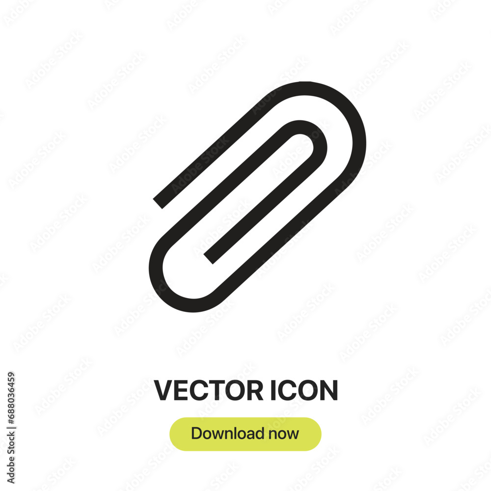 Leinwandbilder paper clip icon vector. linear-style sign for mobile concept and web design. paper clip symbol illus