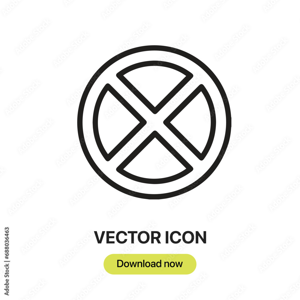 Fototapete no stopping icon vector. linear-style sign for mobile concept and web design. no stopping symbol ill