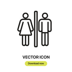 Toilet icon vector. Linear-style sign for mobile concept and web design. Toilet symbol illustration. Pixel vector graphics - Vector.	