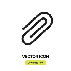 Obraz premium Paper Clip icon vector. Linear-style sign for mobile concept and web design. Paper Clip symbol illustration. Pixel vector graphics - Vector. 