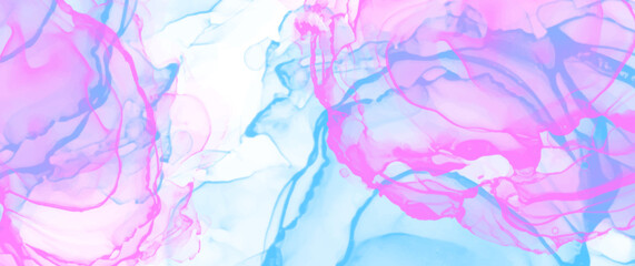 Colorful elegant vector watercolor art background. Modern pink and blue alcohol ink texture for cover design, cards, flyers, poster. Hand drawn abstract multicolor  painted template for design.