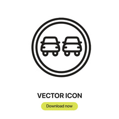 No Overtaking icon vector. Linear-style sign for mobile concept and web design. No Overtaking symbol illustration. Pixel vector graphics - Vector.	