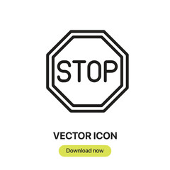 Stop icon vector. Linear-style sign for mobile concept and web design. Stop symbol illustration. Pixel vector graphics - Vector.	
