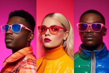 Beautiful people in front of a colored background