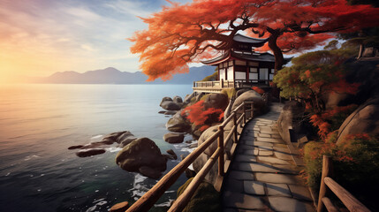 秋の海 | Sea in autumn Generative AI