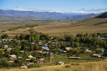 Fototapeta na wymiar Rural landmark with settlements, Armenia