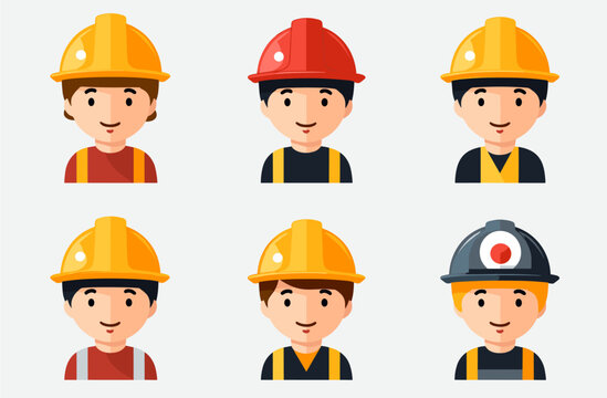 Construction worker - 2D flat color avatar, vector illustration
