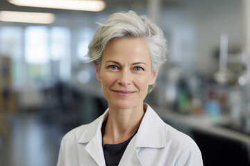 Fototapeta premium Portrait of young woman working as doctor in hospital made with generative AI