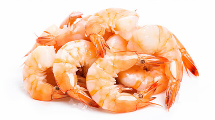 Shrimp on white background,created with Generative AI tecnology.
