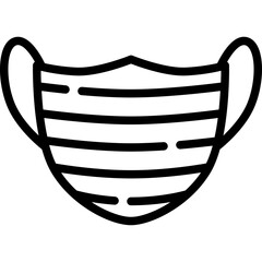 Face mask icon. Outline design. For presentation, graphic design, mobile application.