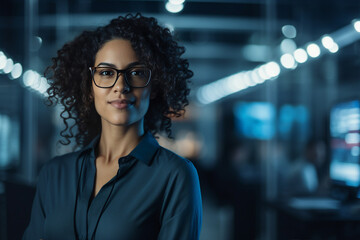 Generative AI portrait of cyberpunk system administrator programmer hacker person